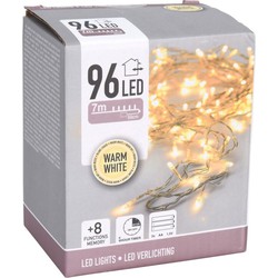 Kerstverlichting 96 warm witte lampjes op batterij 700 cm met timer - Kerstverlichting kerstboom