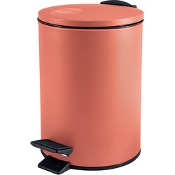 Spirella Pedaalemmer Cannes - terracotta - 3 liter - metaal - L17 x H25 cm - soft-close - toilet/badkamer - Pedaalemmers