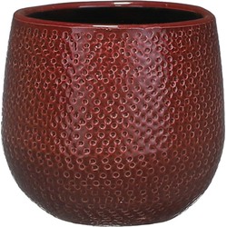 Mica Decorations Bloempot - bordeaux - keramiek - 14x12 cm - Plantenpotten