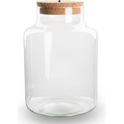 URBANJNGL - Terrarium fles: 'Little Milky' - Inclusief led kurk -  Ø 17 cm ↑ 25 cm