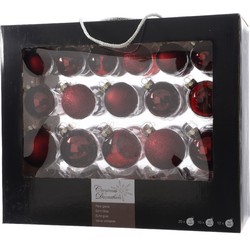 Kerstbal glas gl-mt-glit-tr/assorted/ossenbloed