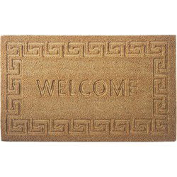 Items deurmat - welcome - grieks motief - kokosvezel - 75x45 cm - Deurmatten