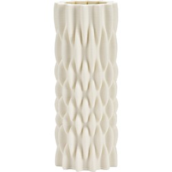 3D-geprinte vaas van keramiek wit (B/H/D) 8x22x8cm alleen voor droogbloemen