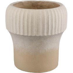 PTMD Bloempot Emilee - 40x40x41 cm - Cement - Beige