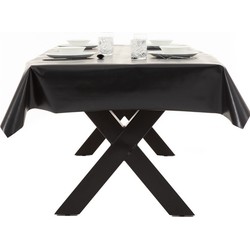 Zwarte tafelkleed/tafelzeil 140 x 180 cm rechthoekig - Tafellakens