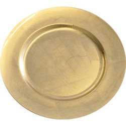 6x Ronde gouden glimmende onderborden 33 cm voor een diner - Onderborden