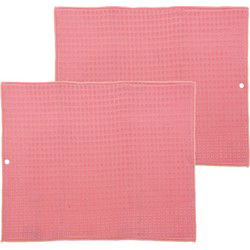 Afwas afdruipmat keuken - 2x - absorberend- microvezel - roze - 40 x 48 cm - Afdruiprekken