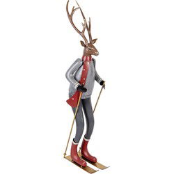 Clayre & Eef Kerstdecoratie Beeld Hert Bruin Metaal