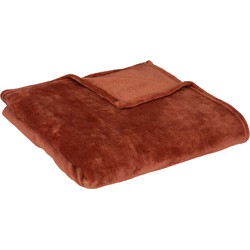 Atmosphera Plaid/bank deken - terracotta - polyester - 130 x 180 cm - Plaids