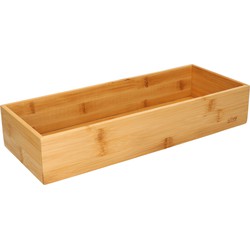 5Five Bestekbak/keuken organizer - 1-vaks - Tidy Smart - bamboe hout - 38 x 15 x 7 cm - Bestekbakken