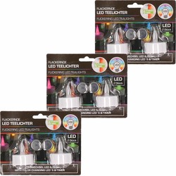 3x set van 2 stuks Led theelichtjes/waxinelichtjes gekleurd 4 cm - LED kaarsen