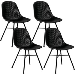 Set van 4 Kick tuinstoel Sol - Zwart
