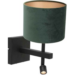 Moderne Wandlamp - Steinhauer - Metaal - Modern - E27 - L: 250cm - Voor Binnen - Woonkamer - Eetkamer - Zwart