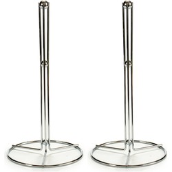 2x stuks stijlvolle basic metalen keukenrolhouders rond 15 x 31 cm - Keukenrolhouders