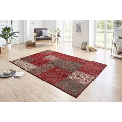 Vintage Patchwork Laagpolig vloerkleed - Kirie - Rood / Bruin - 80 X 250 CM