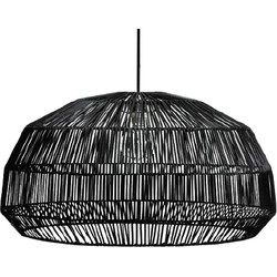 Groenovatie Rotan / Rieten Hanglamp, Handgemaakt, Zwart, ⌀72 cm