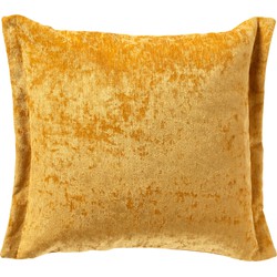 Dutch Decor LEWIS - Sierkussen 45x45 cm - fluweel - met sierrand - Golden Glow - geel - Dutch Decor