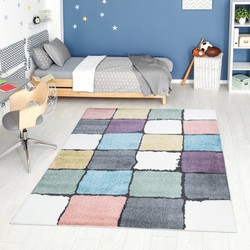 Dertona Modern Multi vloerkleed - Tienerkamer Geblokt - 160 X 230 CM