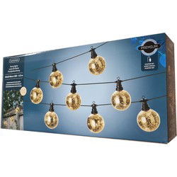 Lumineo Feestverlichting - 10 bolletjes - warm wit - 4,5 m - tuinverlichting - Kerstverlichting kerstboom