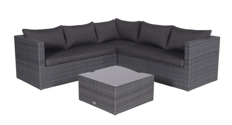 Montana loungeset - 4-delig - earl grey - dark antraciet - 