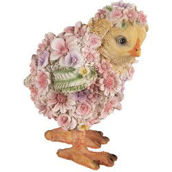 Clayre & Eef Decoratie Beeld Kuikentje Roze Geel Polyresin