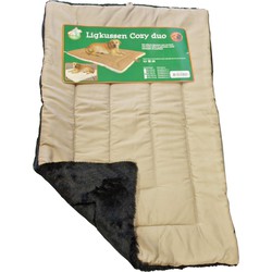 Ligkussen cozy duo beige zwart 104 x 67 cm