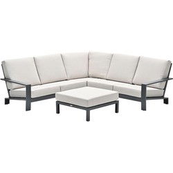 Lincoln loungeset - 4-delig - carbon black - desert sand