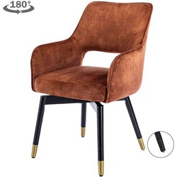 Tower living Lenno swivel armchair - fabric Adore 24 Copper