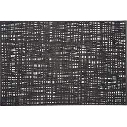 6x Rechthoekige onderleggers voor borden zwart 30 x 45 cm - Placemats