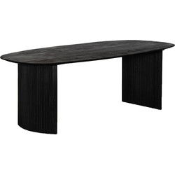 Eettafel Deens Ovaal 240cm - Zwart Mangohout - Feline