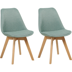 DAKOTA - Eetkamerstoel set van 2 - Mintgroen - Polyester