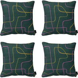 Madison -  Sierkussen Joah green - Ca. 50x50 cm - Set van 4