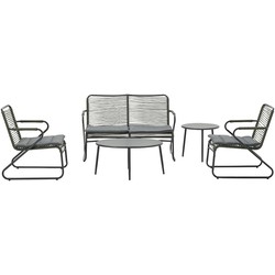 Hermes loungeset - 5-delig - carbon black - moss green - mystic grey