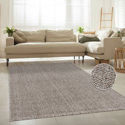 Laagpolig Vloerkleed Hamiber - Wol look - Grijs - 240x340 cm