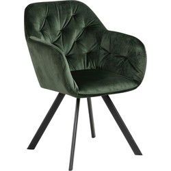 Eetkamerstoel - Groen - Stof - Zithoogte 47,5cm - Lida