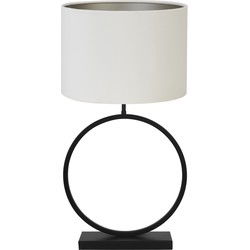 Tafellamp Liva/Velours - Zwart/Off white - Ø40x78,5cm