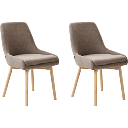 Beliani MELFORT - Eetkamerstoel-Bruin-Polyester