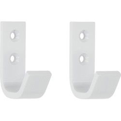 SIRO Kapstokhaak - 2x - wit - aluminium - 5,4 x 3,7 cm - haakje - Kapstokhaken