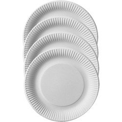 200x Duurzame kartonnen lunchbordjes 23 cm - Bordjes