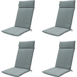 Madison -  Tuinstoelkussen Hoge Rug Silver canvas eco+ - Ca. 120x50 cm - Set van 4