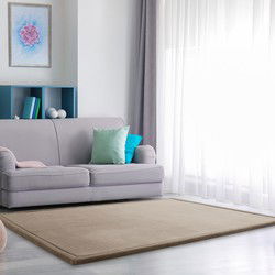 Laagpolig Effen Vloerkleed Tazira - Beige - 200x280 cm