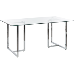 Beliani ENVIA - Eettafel-Zilver-Veiligheidsglas