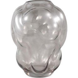 PTMD Maride Ronde Vaas - H25 x Ø19,5 cm - Glas - Grijs