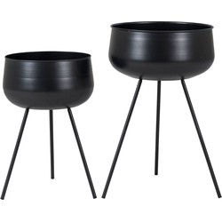 Ardola Flowerpots - 2 flowerpots in black