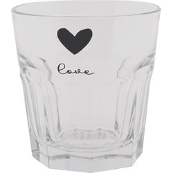 Clayre & Eef Waterglas  180 ml Glas Hart Love Drinkbeker