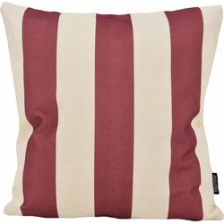 Ela Stripe Wijnrood | 45 x 45 cm | Kussenhoes | Katoen/Linnen