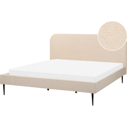 Beliani FLAYAT - Tweepersoonsbed-Beige-Bouclé