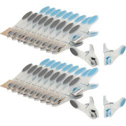 Soft grip wasknijpers - 60x - kunststof - transparant - 8 cm - Knijpers