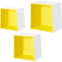 Furniteam - Design Wandkubussen Wit en geel