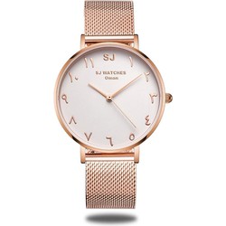 LW Collection SJ WATCHES Oman horloge dames rose goud en Arabische cijfers 36mm